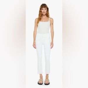 MOTHER Women's the insider crop step fry toasted ivory Jeans